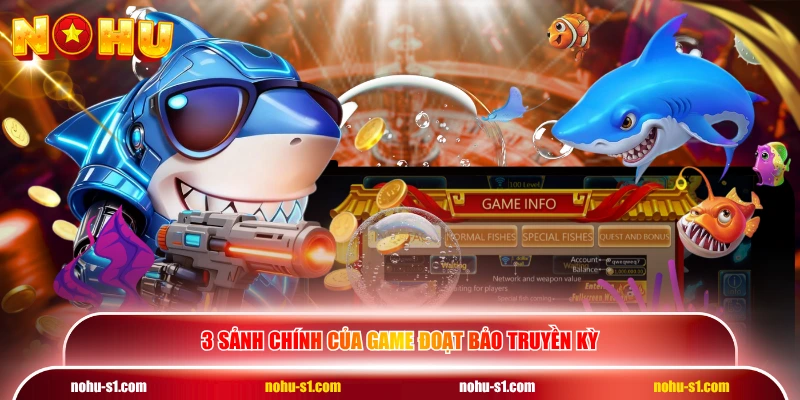 3 sảnh chính của game Đoạt Bảo Truyền Kỳ
