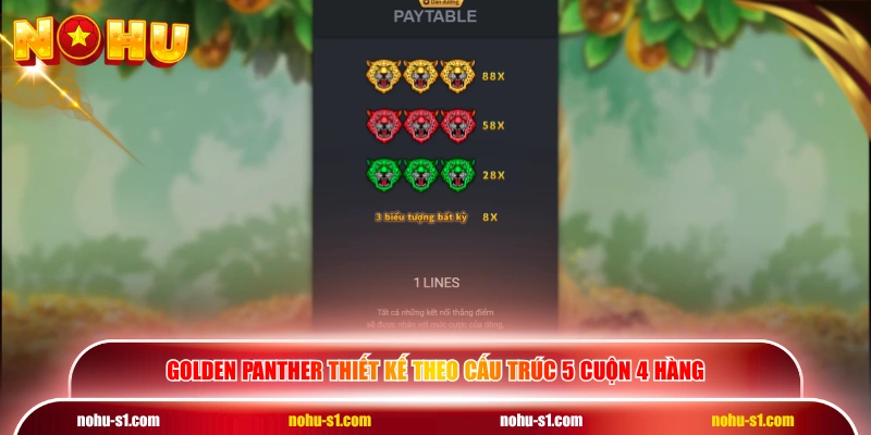 Golden Panther thiết kế theo cấu trúc 5 cuộn 4 hàng